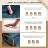 image:imageVINGLI Chenille MidCentury Modern Accent Chair Set of 2 Cute Reading Arm Chair with Cushion amp Lumbar Pillow amp Solid Wood Frame for Lounge Living Room Reading Room Bedroom EspressoBlue