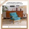 image:imageVINGLI Chenille MidCentury Modern Accent Chair Set of 2 Cute Reading Arm Chair with Cushion amp Lumbar Pillow amp Solid Wood Frame for Lounge Living Room Reading Room Bedroom EspressoTurquoise