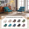 image:imageVINGLI Chenille MidCentury Modern Accent Chair Set of 2 Cute Reading Arm Chair with Cushion amp Lumbar Pillow amp Solid Wood Frame for Lounge Living Room Reading Room Bedroom EspressoTurquoise