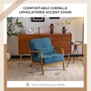 image:imageVINGLI Chenille MidCentury Modern Accent Chair Set of 2 Cute Reading Arm Chair with Cushion amp Lumbar Pillow amp Solid Wood Frame for Lounge Living Room Reading Room Bedroom EspressoBlue