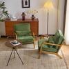 image:imageVINGLI Chenille MidCentury Modern Accent Chair Set of 2 Cute Reading Arm Chair with Cushion amp Lumbar Pillow amp Solid Wood Frame for Lounge Living Room Reading Room Bedroom EspressoOlivegreen