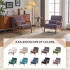 image:imageVINGLI Chenille MidCentury Modern Accent Chair Set of 2 Cute Reading Arm Chair with Cushion amp Lumbar Pillow amp Solid Wood Frame for Lounge Living Room Reading Room Bedroom EspressoLight Purple