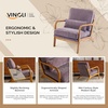 image:imageVINGLI Chenille MidCentury Modern Accent Chair Set of 2 Cute Reading Arm Chair with Cushion amp Lumbar Pillow amp Solid Wood Frame for Lounge Living Room Reading Room Bedroom EspressoLight Purple