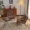 image:imageVINGLI Chenille MidCentury Modern Accent Chair Set of 2 Cute Reading Arm Chair with Cushion amp Lumbar Pillow amp Solid Wood Frame for Lounge Living Room Reading Room Bedroom EspressoEspresso
