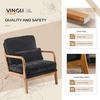 image:imageVINGLI Chenille MidCentury Modern Accent Chair Set of 2 Cute Reading Arm Chair with Cushion amp Lumbar Pillow amp Solid Wood Frame for Lounge Living Room Reading Room Bedroom EspressoBlack