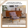 image:imageVINGLI Chenille MidCentury Modern Accent Chair Set of 2 Cute Reading Arm Chair with Cushion amp Lumbar Pillow amp Solid Wood Frame for Lounge Living Room Reading Room Bedroom EspressoLight Purple