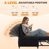image:imageVINGLI Convertible Single Sofa Bed Tufted Teddy Fleece Sleeper Chair Bed Armless Living Room Chair Chaise Lounge with Adjustable Backrest Pull Out Couch Bed for Small Spaces Black