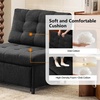 image:imageVINGLI Convertible Single Sofa Bed Tufted Teddy Fleece Sleeper Chair Bed Armless Living Room Chair Chaise Lounge with Adjustable Backrest Pull Out Couch Bed for Small Spaces Black