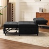 image:imageVINGLI Convertible Single Sofa Bed Tufted Teddy Fleece Sleeper Chair Bed Armless Living Room Chair Chaise Lounge with Adjustable Backrest Pull Out Couch Bed for Small Spaces Black