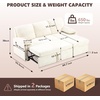 image:imageVINGLI Convertible Sofa Bed Couches for Living Room Sleeper Sofa with Pull Out Couch Bed CloudLike Plush Fleece LShape Sectional Couch with Storage Chaise USB Charging Side Pockets Beige