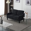 image:imageVINGLI Couches for Living Room Brown 71 Small Sofa Mid Century Modern Couches 3 Seater Comfy Couch Upholstered Soft Chenille Floor Couch for Bedroom Apartment OfficeBlack