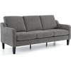 image:imageVINGLI Couches for Living Room Brown 71 Small Sofa Mid Century Modern Couches 3 Seater Comfy Couch Upholstered Soft Chenille Floor Couch for Bedroom Apartment OfficeLight Grey