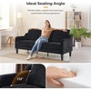 image:imageVINGLI Couches for Living Room Brown 71 Small Sofa Mid Century Modern Couches 3 Seater Comfy Couch Upholstered Soft Chenille Floor Couch for Bedroom Apartment OfficeBlack