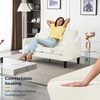 image:imageVINGLI Couches for Living Room Brown 71 Small Sofa Mid Century Modern Couches 3 Seater Comfy Couch Upholstered Soft Chenille Floor Couch for Bedroom Apartment OfficeCreamy White