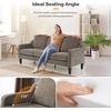 image:imageVINGLI Couches for Living Room Brown 71 Small Sofa Mid Century Modern Couches 3 Seater Comfy Couch Upholstered Soft Chenille Floor Couch for Bedroom Apartment OfficeLight Brown