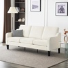 image:imageVINGLI Couches for Living Room Brown 71 Small Sofa Mid Century Modern Couches 3 Seater Comfy Couch Upholstered Soft Chenille Floor Couch for Bedroom Apartment OfficeCreamy White