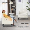 image:imageVINGLI Couches for Living Room Brown 71 Small Sofa Mid Century Modern Couches 3 Seater Comfy Couch Upholstered Soft Chenille Floor Couch for Bedroom Apartment OfficeCreamy White