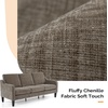 image:imageVINGLI Couches for Living Room Brown 71 Small Sofa Mid Century Modern Couches 3 Seater Comfy Couch Upholstered Soft Chenille Floor Couch for Bedroom Apartment OfficeLight Brown