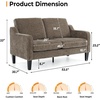 image:imageVINGLI Couches for Living Room Brown 71 Small Sofa Mid Century Modern Couches 3 Seater Comfy Couch Upholstered Soft Chenille Floor Couch for Bedroom Apartment OfficeLight Brown