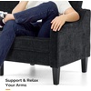 image:imageVINGLI Couches for Living Room Brown 71 Small Sofa Mid Century Modern Couches 3 Seater Comfy Couch Upholstered Soft Chenille Floor Couch for Bedroom Apartment OfficeBlack