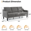 image:imageVINGLI Couches for Living Room Brown 71 Small Sofa Mid Century Modern Couches 3 Seater Comfy Couch Upholstered Soft Chenille Floor Couch for Bedroom Apartment OfficeLight Grey