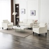 image:imageVINGLI Couches for Living Room Brown 71 Small Sofa Mid Century Modern Couches 3 Seater Comfy Couch Upholstered Soft Chenille Floor Couch for Bedroom Apartment OfficeCreamy White