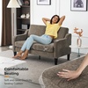 image:imageVINGLI Couches for Living Room Brown 71 Small Sofa Mid Century Modern Couches 3 Seater Comfy Couch Upholstered Soft Chenille Floor Couch for Bedroom Apartment OfficeLight Brown