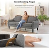 image:imageVINGLI Couches for Living Room Brown 71 Small Sofa Mid Century Modern Couches 3 Seater Comfy Couch Upholstered Soft Chenille Floor Couch for Bedroom Apartment OfficeLight Grey