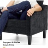 image:imageVINGLI Couches for Living Room Brown 71 Small Sofa Mid Century Modern Couches 3 Seater Comfy Couch Upholstered Soft Chenille Floor Couch for Bedroom Apartment OfficeBlack