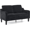 image:imageVINGLI Couches for Living Room Brown 71 Small Sofa Mid Century Modern Couches 3 Seater Comfy Couch Upholstered Soft Chenille Floor Couch for Bedroom Apartment OfficeBlack