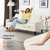 image:imageVINGLI Couches for Living Room Brown 71 Small Sofa Mid Century Modern Couches 3 Seater Comfy Couch Upholstered Soft Chenille Floor Couch for Bedroom Apartment OfficeCreamy White