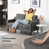image:imageVINGLI Couches for Living Room Brown 71 Small Sofa Mid Century Modern Couches 3 Seater Comfy Couch Upholstered Soft Chenille Floor Couch for Bedroom Apartment OfficeLight Grey