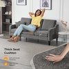 image:imageVINGLI Couches for Living Room Brown 71 Small Sofa Mid Century Modern Couches 3 Seater Comfy Couch Upholstered Soft Chenille Floor Couch for Bedroom Apartment OfficeLight Grey