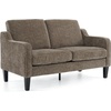 image:imageVINGLI Couches for Living Room Brown 71 Small Sofa Mid Century Modern Couches 3 Seater Comfy Couch Upholstered Soft Chenille Floor Couch for Bedroom Apartment OfficeLight Brown