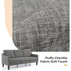 image:imageVINGLI Couches for Living Room Brown 71 Small Sofa Mid Century Modern Couches 3 Seater Comfy Couch Upholstered Soft Chenille Floor Couch for Bedroom Apartment OfficeLight Grey