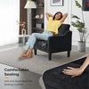 image:imageVINGLI Couches for Living Room Brown 71 Small Sofa Mid Century Modern Couches 3 Seater Comfy Couch Upholstered Soft Chenille Floor Couch for Bedroom Apartment OfficeBlack