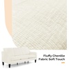 image:imageVINGLI Couches for Living Room Brown 71 Small Sofa Mid Century Modern Couches 3 Seater Comfy Couch Upholstered Soft Chenille Floor Couch for Bedroom Apartment OfficeCreamy White