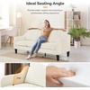 image:imageVINGLI Couches for Living Room Brown 71 Small Sofa Mid Century Modern Couches 3 Seater Comfy Couch Upholstered Soft Chenille Floor Couch for Bedroom Apartment OfficeCreamy White
