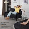 image:imageVINGLI Couches for Living Room Brown 71 Small Sofa Mid Century Modern Couches 3 Seater Comfy Couch Upholstered Soft Chenille Floor Couch for Bedroom Apartment OfficeBlack