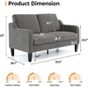 image:imageVINGLI Couches for Living Room Brown 71 Small Sofa Mid Century Modern Couches 3 Seater Comfy Couch Upholstered Soft Chenille Floor Couch for Bedroom Apartment OfficeLight Grey