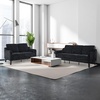 image:imageVINGLI Couches for Living Room Brown 71 Small Sofa Mid Century Modern Couches 3 Seater Comfy Couch Upholstered Soft Chenille Floor Couch for Bedroom Apartment OfficeBlack