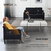 image:imageVINGLI Couches for Living Room Brown 71 Small Sofa Mid Century Modern Couches 3 Seater Comfy Couch Upholstered Soft Chenille Floor Couch for Bedroom Apartment OfficeBlack