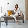 image:imageVINGLI Couches for Living Room Brown 71 Small Sofa Mid Century Modern Couches 3 Seater Comfy Couch Upholstered Soft Chenille Floor Couch for Bedroom Apartment OfficeLight Brown