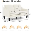 image:imageVINGLI Couches for Living Room Brown 71 Small Sofa Mid Century Modern Couches 3 Seater Comfy Couch Upholstered Soft Chenille Floor Couch for Bedroom Apartment OfficeCreamy White