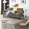 image:imageVINGLI Couches for Living Room Brown 71 Small Sofa Mid Century Modern Couches 3 Seater Comfy Couch Upholstered Soft Chenille Floor Couch for Bedroom Apartment OfficeLight Brown