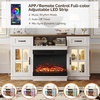 image:imageVINGLI Fireplace TV Stand up to 65 TVs 3Sided Glass Entertainment Center with Electric Fireplace Heater amp Glass Doors and Drawers Fireplace Media Console Table with LED Light Living Room White