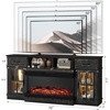 image:imageVINGLI Fireplace TV Stand up to 80 TVs 3Sided Glass Entertainment Center with Electric Fireplace Heater amp Glass Doors and Drawers Media Console Table with LED Living Room Dark Rustic Oak