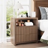 image:imageVINGLI Floating Nightstand Set of 2 Fluted Nightstands with 1 Drawer Oak Night Stand for Bedroom Wood Bed Side Table Fluted Nightstand End Table for Bedroom and Living RoomWalnut
