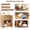 image:imageVINGLI Floating Nightstand Set of 2 Fluted Nightstands with 1 Drawer Oak Night Stand for Bedroom Wood Bed Side Table Fluted Nightstand End Table for Bedroom and Living RoomWalnut