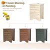 image:imageVINGLI Floating Nightstand Set of 2 Fluted Nightstands with 1 Drawer Oak Night Stand for Bedroom Wood Bed Side Table Fluted Nightstand End Table for Bedroom and Living RoomNatural Rubber Wood